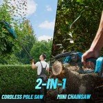 Seesii PS610 Cordless Pole Saw & Mini Chainsaw