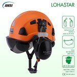 LOHASTAR Vented Safety Helmet with Visor & Earmuffs