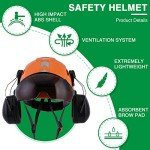LOHASTAR Vented Safety Helmet with Visor & Earmuffs