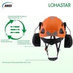 LOHASTAR Vented Safety Helmet with Visor & Earmuffs