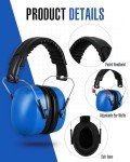 Copkim Adjustable Noise Reduction Earmuffs - Blue