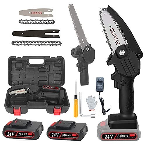 Mini Chainsaw Kit with 2 Batteries - Cordless Gardening