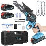 Cordless 6-Inch Mini Chainsaw with Batteries & Chains