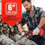 Cordless Mini Chainsaw, 6 Inch Handheld Cutter