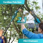 Seesii 2-in-1 Cordless Pole Saw & Chainsaw