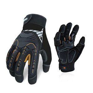 Heavy Duty Synthetic Leather Work Gloves, Black