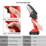 4-Inch Cordless Mini Chainsaw with Batteries