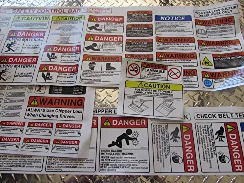 MORBARK Wood Chipper Safety Decal Set