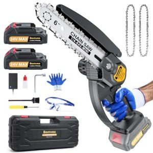 Bomves 6-Inch Cordless Mini Chainsaw with Batteries