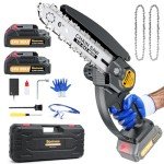 Bomves 6-Inch Cordless Mini Chainsaw with Batteries