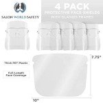 Clear Full Face Shields with Glasses Frames - 4 Pack