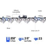 8" Chainsaw Chain 3/8" LP Gauge 33 Links