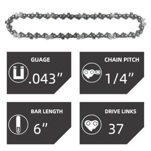 6-Inch Chainsaw Chain Replacement - 5 Pieces