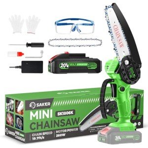 Saker 6-Inch Mini Cordless Chainsaw for Garden Use
