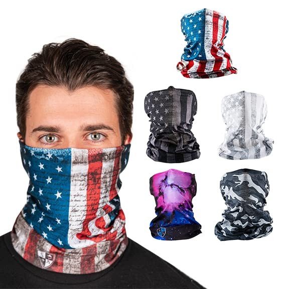 5-Pack UV Face Shield & Neck Gaiter Set