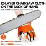 Vgo 2 Pairs Chainsaw Gloves - Leather Protection