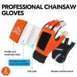 Vgo 2 Pairs Chainsaw Gloves - Leather Protection