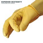 Leather Utility Long Cuff Work Gloves for Men