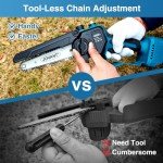 Cordless Electric Chainsaw with 2000mAh Battery