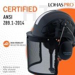 Forestry Safety Helmet with Face Shield & Ear Muffs