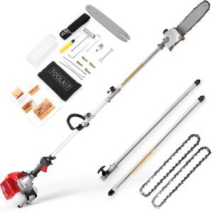 COOCHEER 58CC Gas Pole Saw with Extendable Reach