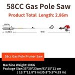 COOCHEER 58CC Gas Pole Saw with Extendable Reach