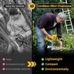 Cordless Mini Chainsaw with Batteries for Pruning