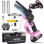 NaTiddy 6-Inch Cordless Mini Chainsaw - Pink