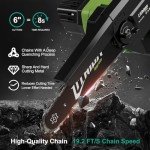Cordless 6-Inch Mini Chainsaw with 2 Batteries