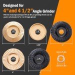 Angle Grinder Wood Carving Disc,5 Pack Stump Tool 4 Inch with 5/8 inch Arbor,Wood Carving Tools for Wood Working,Angle Grinder Attachments