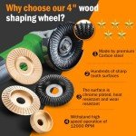 Angle Grinder Wood Carving Disc,5 Pack Stump Tool 4 Inch with 5/8 inch Arbor,Wood Carving Tools for Wood Working,Angle Grinder Attachments
