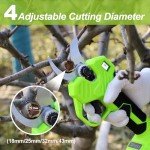 YOUGFIN Battery Powered Pruning Shears with 4 Adjustable Cutting Diameter, LED Display & Counting, Electric Pruner Shears Cordless for Garden Heavy Duty, Power Tree Branch Cutter 20v
