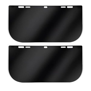 REMJUD 2 Pack Face Shield Replacement Len, 15.5'' x 8'' Tinted Full Face Compatible Protective Safety Helmet Face Shield,Welding Grinding Helmet Face Shield Replacement Lens,Transparent Black