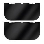 REMJUD 2 Pack Face Shield Replacement Len, 15.5'' x 8'' Tinted Full Face Compatible Protective Safety Helmet Face Shield,Welding Grinding Helmet Face Shield Replacement Lens,Transparent Black