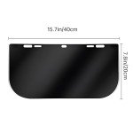 REMJUD 2 Pack Face Shield Replacement Len, 15.5'' x 8'' Tinted Full Face Compatible Protective Safety Helmet Face Shield,Welding Grinding Helmet Face Shield Replacement Lens,Transparent Black
