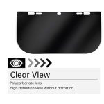 REMJUD 2 Pack Face Shield Replacement Len, 15.5'' x 8'' Tinted Full Face Compatible Protective Safety Helmet Face Shield,Welding Grinding Helmet Face Shield Replacement Lens,Transparent Black