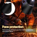 REMJUD 2 Pack Face Shield Replacement Len, 15.5'' x 8'' Tinted Full Face Compatible Protective Safety Helmet Face Shield,Welding Grinding Helmet Face Shield Replacement Lens,Transparent Black