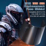 Saillong Face Shield Replacement Lens Compatible with ERB 15151 8150 Tinted Full Face Shields, Polycarbonate Protective Safety Face Shield for Grinding, Welding, Helmet Face Shield for Cosplay(Black)