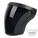 BFhongly Full Face Shield Helmet, High Definition Plastic Face Shield Mask for Work, Protective Full Face Shield for Eye, Nose, Mouth, Reusable Work Full Face Shield Dust Mask (Dark Grey)