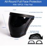 BFhongly Full Face Shield Helmet, High Definition Plastic Face Shield Mask for Work, Protective Full Face Shield for Eye, Nose, Mouth, Reusable Work Full Face Shield Dust Mask (Dark Grey)