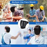 BFhongly Full Face Shield Helmet, High Definition Plastic Face Shield Mask for Work, Protective Full Face Shield for Eye, Nose, Mouth, Reusable Work Full Face Shield Dust Mask (Dark Grey)