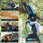 JUJUBEAN Mini Chainsaw 2024-6 Inch Battery-Powered Electric Chainsaw Kit with Rechargeable Batteries, Charger, and Carry Case - Handheld Tree Trimmer, Branch Cutter, Limb Clipper