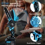 JUJUBEAN Mini Chainsaw 2024-6 Inch Battery-Powered Electric Chainsaw Kit with Rechargeable Batteries, Charger, and Carry Case - Handheld Tree Trimmer, Branch Cutter, Limb Clipper