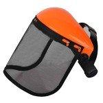 Mrisata Mesh Safety Helmet, Full Face Safety Helmet Hat with Mesh Visor for Industrial Chainsaw Gardening Logging Brushcutter Forestry Mesh Mower Helmet (Red)