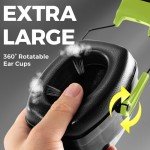 ProCase Extra Large SNR 37dB Noise Cancelling Headphones, Hearing Protection Ear Muffs for Noise Reduction NRR 35dB -Green