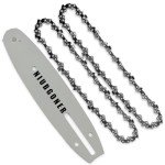 8 inch Chainsaw Guide Bar & Chain Combo,Pole Saw Replacement for Trimmer Plus PS720,for Harbor Freight Portland 62896 63190 68862,for Bauer 64996,for Sun Joe SWJ800E,SWJ802E(Bar& 2 Chains)