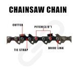 8 inch Chainsaw Guide Bar & Chain Combo,Pole Saw Replacement for Trimmer Plus PS720,for Harbor Freight Portland 62896 63190 68862,for Bauer 64996,for Sun Joe SWJ800E,SWJ802E(Bar& 2 Chains)