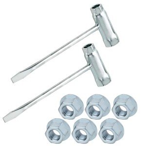 DemJamr 2PCS 13 x 19mm T-Wrench Scrench with 6 Pcs 503220001 Chainsaw Bar Nut, Fits for Husqvarna, Craftsman, Echo, Poulan Chainsaws,Chainsaw Accessories Kit