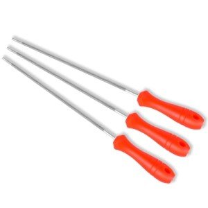Vin Beauty 3 PCS 5/32 inch Chainsaw Sharpening File, Round Chainsaw Chain Sharpening Files Steel Chainsaw File Chainsaw Sharpener File with Plastic Handle Chainsaw Files for Chainsaw Sharpening