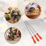Vin Beauty 3 PCS 5/32 inch Chainsaw Sharpening File, Round Chainsaw Chain Sharpening Files Steel Chainsaw File Chainsaw Sharpener File with Plastic Handle Chainsaw Files for Chainsaw Sharpening